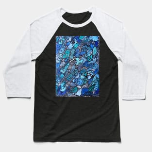 Blue Zen Doodle Baseball T-Shirt